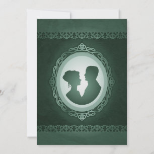 Irish Green Cameo Wedding Invitations Kaart