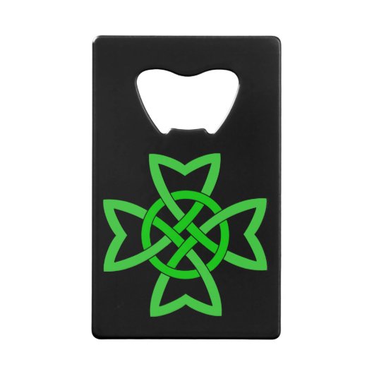Irish Green Celtic Knot Creditkaart Flessenopener (Voorkant)