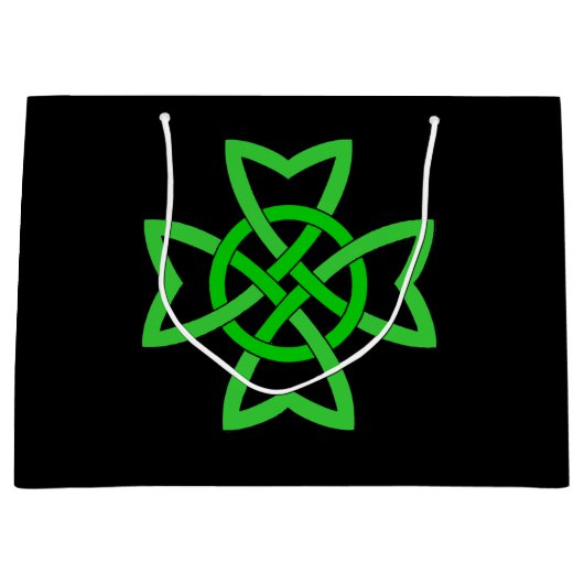 Irish Green Celtic Knot Groot Cadeauzakje (Voorkant)