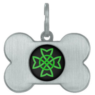 Irish Green Celtic Knot Huisdieren Naamplaatje
