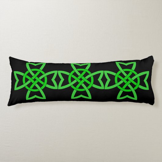 Irish Green Celtic Knot Lichaamskussen (Voorkant)