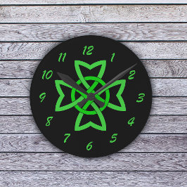 Irish Green Celtic Knot Ronde Klok