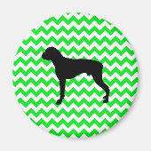 Irish Green Chevron met Boxer Silhouette Magneet (Voorkant)