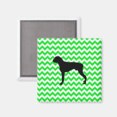 Irish Green Chevron met Boxer Silhouette Magneet (Voorkant / Achterkant)
