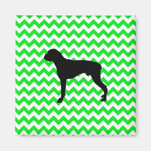 Irish Green Chevron met Boxer Silhouette Magneet