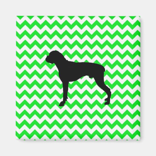 Irish Green Chevron met Boxer Silhouette Magneet (Voorkant)