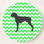 Irish Green Chevron met Boxer Silhouette Zandsteen Onderzetter (Voorkant)