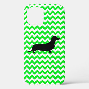 Irish Green Chevron met Dachshund Case-Mate iPhone Case