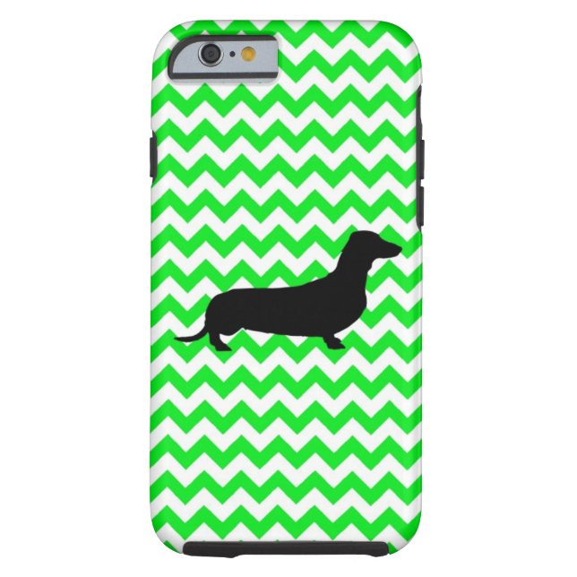 Irish Green Chevron met Dachshund Case-Mate iPhone Case (Achterkant)