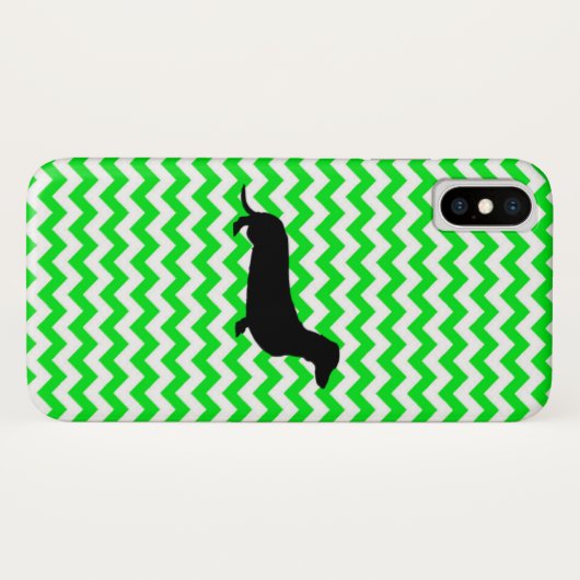 Irish Green Chevron met Dachshund Case-Mate iPhone Case (Achterkant (horizontaal))