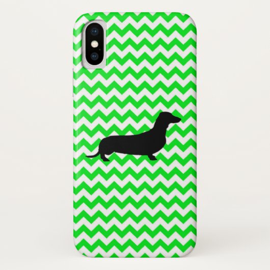 Irish Green Chevron met Dachshund Case-Mate iPhone Case (Achterkant)