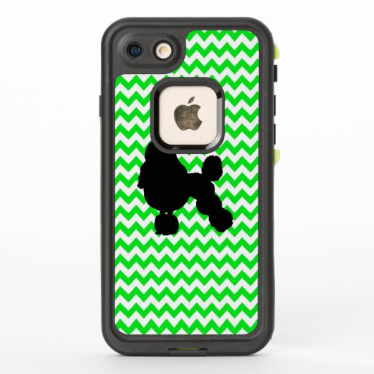 Irish Green Chevron met Poodle Silhouette (Achterkant)