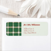 Irish Green Christmas Plaid Retouradres Etiket (Insitu)