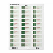 Irish Green Christmas Plaid Retouradres Etiket (Full Sheet)