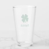 Irish Green Clover Persoonlijke monogram naam bier Glas (Achterkant)