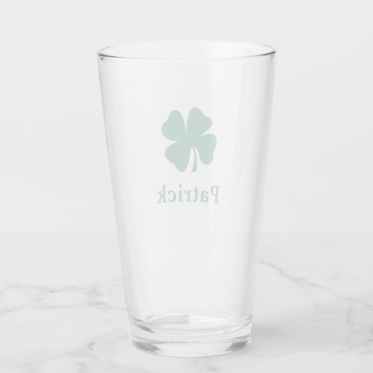 Irish Green Clover Persoonlijke monogram naam bier Glas (Achterkant)