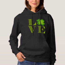 Irish Green Clover Shamrock Celtic Knot LOVE Hoodie