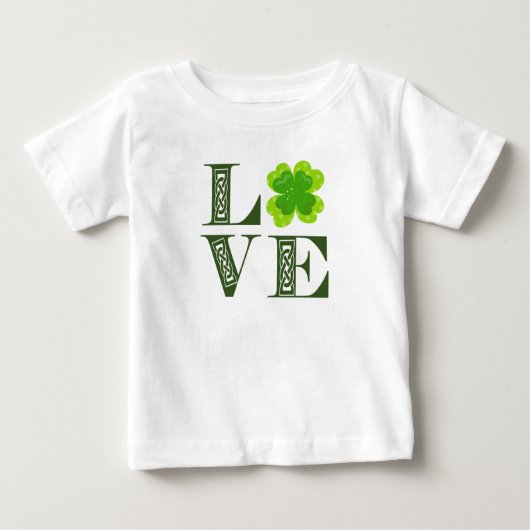 Irish Green Clover Shamrock Celtic Knot LOVE T-Shi (Voorkant)