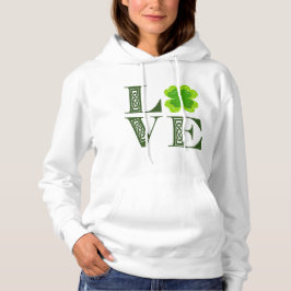 Irish Green Clover Shamrock Celtic Knot LOVE T-Shi Hoodie
