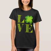 Irish Green Clover Shamrock Celtic Knot LOVE T-shirt (Voorkant)