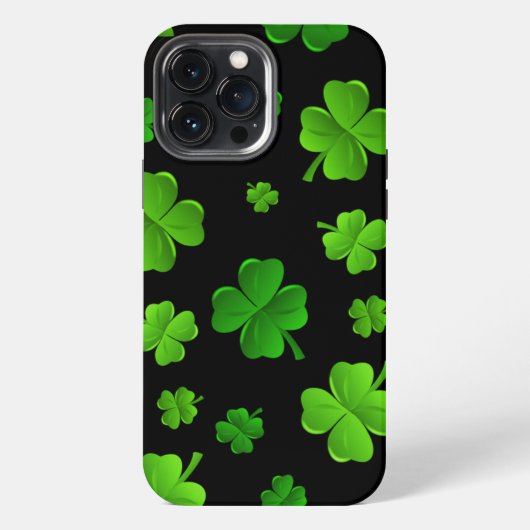 Irish Green Clovers Four-leaf Lucky iPhone Hoesje (Achterkant)