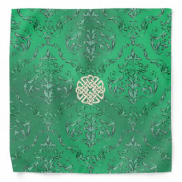 Irish Green Damask met White Gold Celtic Knot Bandana