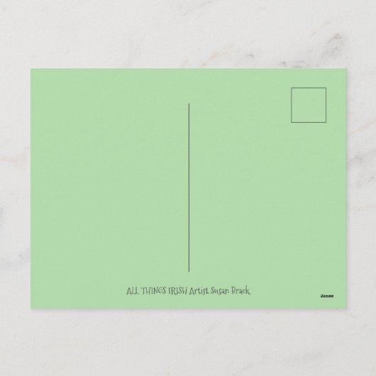 IRISH GREEN FLAMINGO, CUTE HAPPY ST. PATRICK'S DAG FEESTDAGENKAART (Achterkant)