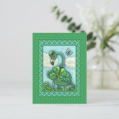 IRISH GREEN FLAMINGO, CUTE HAPPY ST. PATRICK'S DAG FEESTDAGENKAART (Staand voorkant)