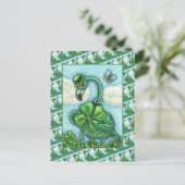 IRISH GREEN FLAMINGO, CUTE HAPPY ST. PATRICK'S DAG FEESTDAGENKAART (Staand voorkant)