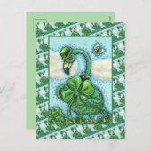 IRISH GREEN FLAMINGO, CUTE HAPPY ST. PATRICK'S DAG FEESTDAGENKAART (Voorkant / Achterkant)