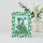 IRISH GREEN FLAMINGO, CUTE HAPPY ST. PATRICK'S DAG FEESTDAGENKAART (Staand voorkant)
