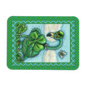 IRISH GREEN FLAMINGO, CUTE HAPPY ST. PATRICK'S DAG MAGNEET (Horizontaal)