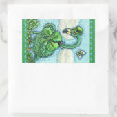 IRISH GREEN FLAMINGO, CUTE HAPPY ST. PATRICK'S DAG RECHTHOEKIGE STICKER (Tas)