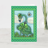 IRISH GREEN FLAMINGO, HAPPY ST. PATRICK'S DAG CUTE FEESTDAGEN KAART (Voorkant)
