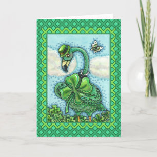 IRISH GREEN FLAMINGO, HAPPY ST. PATRICK'S DAG CUTE FEESTDAGEN KAART