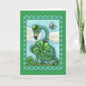 IRISH GREEN FLAMINGO, HAPPY ST. PATRICK'S DAG CUTE FEESTDAGEN KAART (Voorkant)