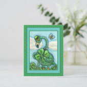 IRISH GREEN FLAMINGO, HAPPY ST. PATRICK'S DAG Vat Feestdagenkaart (Staand voorkant)
