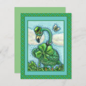 IRISH GREEN FLAMINGO, HAPPY ST. PATRICK'S DAG Vat Feestdagenkaart (Voorkant / Achterkant)