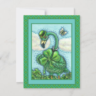 IRISH GREEN FLAMINGO, HAPPY ST. PATRICK'S DAG Vat Feestdagenkaart