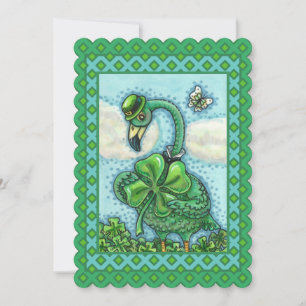 IRISH GREEN FLAMINGO, HAPPY ST. PATRICK'S DAG Vat Feestdagenkaart