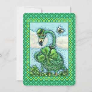 IRISH GREEN FLAMINGO, HAPPY ST. PATRICK'S DAG Vat Feestdagenkaart