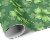 Irish Green Four Leaf Clover Cadeaupapier (Rol Hoek)