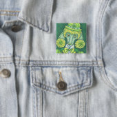 IRISH GREEN FRENCH POODLE, DOG BUTTON Square (In situ)