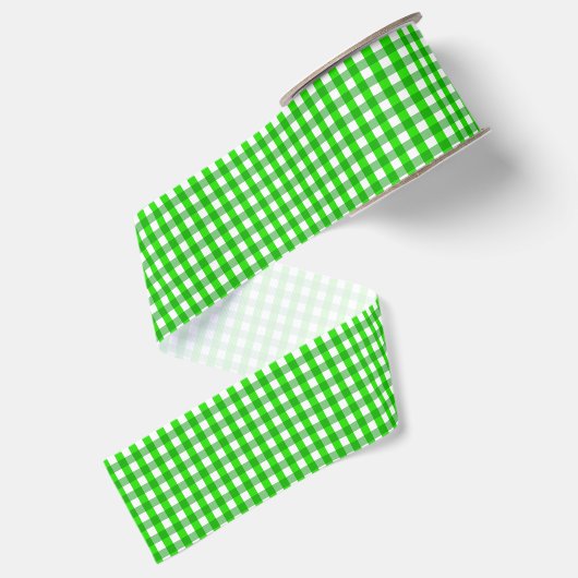 Irish Green Gingham Pset Patterned Grosgrain Lint (Achterkant)