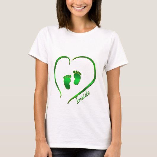 Irish Green Heart en Baby Feet T-shirt (Voorkant)