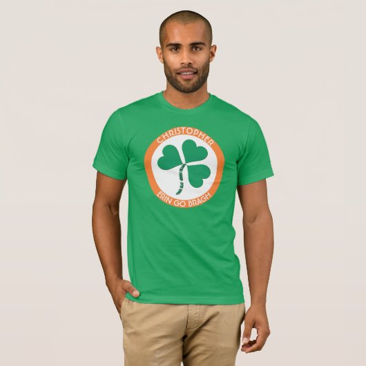 Irish Green Heart Erin Go Bragh Ireland Forever T-shirt (Voorkant volledig)