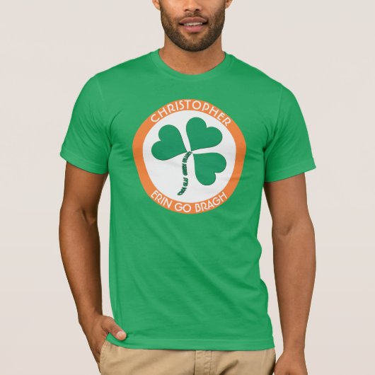 Irish Green Heart Erin Go Bragh Ireland Forever T-shirt (Voorkant)