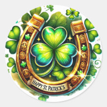 Irish Green Hoefijzer Shamrocks Illustratie