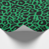 Irish Green Leopard Print Wrapping Paper Cadeaupapier (Hoek)