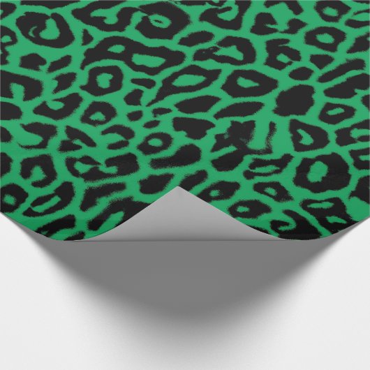 Irish Green Leopard Print Wrapping Paper Cadeaupapier (Hoek)